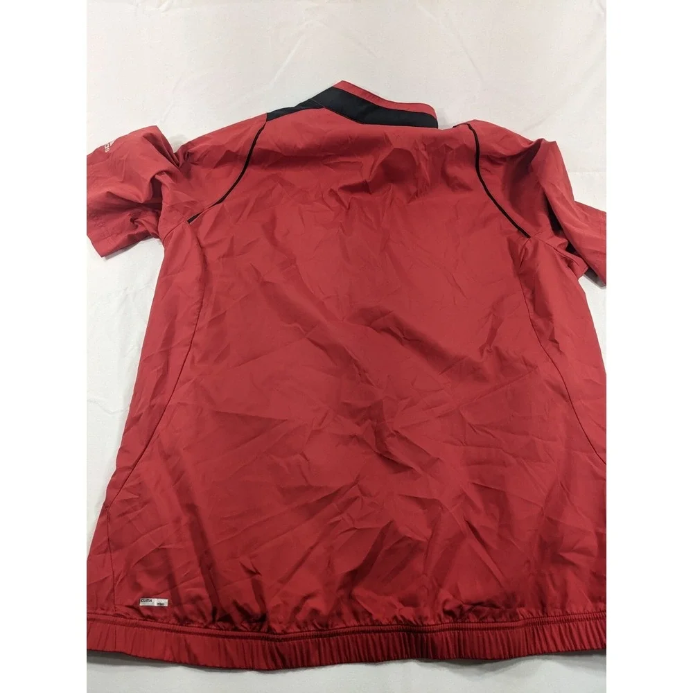 Adidas Golf Climaproof Red 1/4 Zip Short Sleeve Wind Jacket Oak Tree Golf Club L